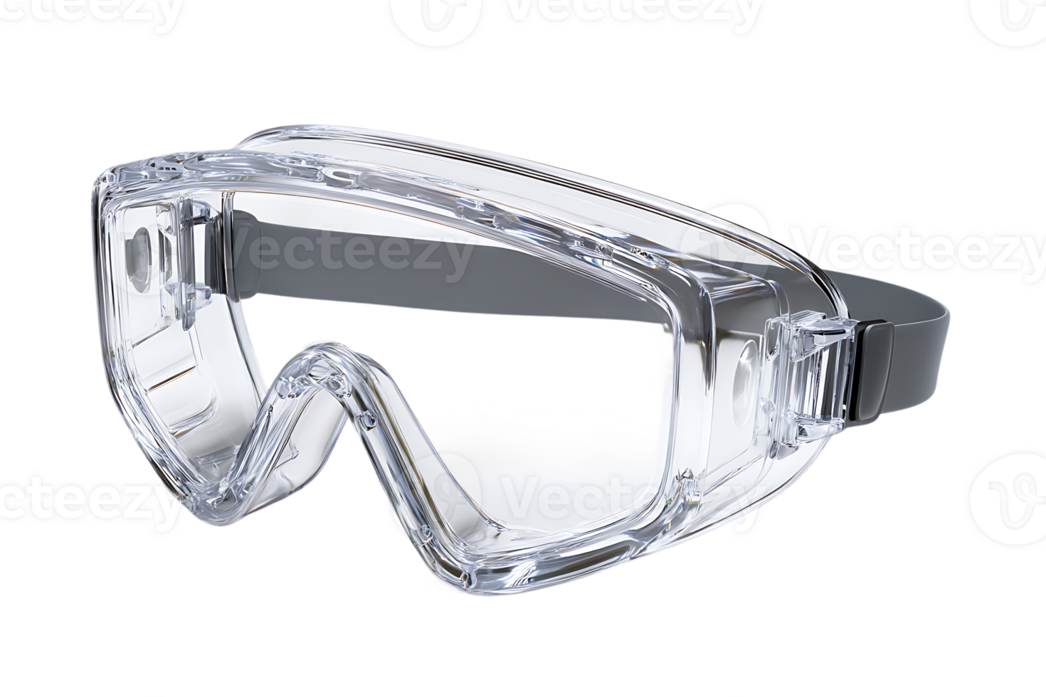 Clear Safety Goggles for Eye Protection Chemical Splash Dust Proof Transparent Background Isolated png