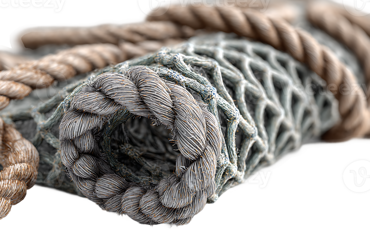 Detailed Rope Isolated on Transparent Background Artistic Close Up png