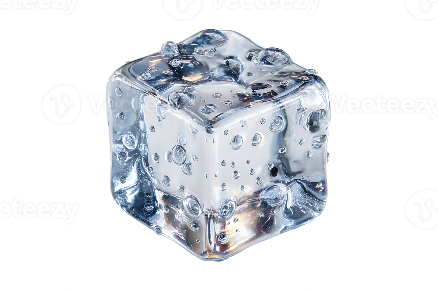 Cooling Transparent Ice Cube Isolated on Background for Fresh and Refreshing png
