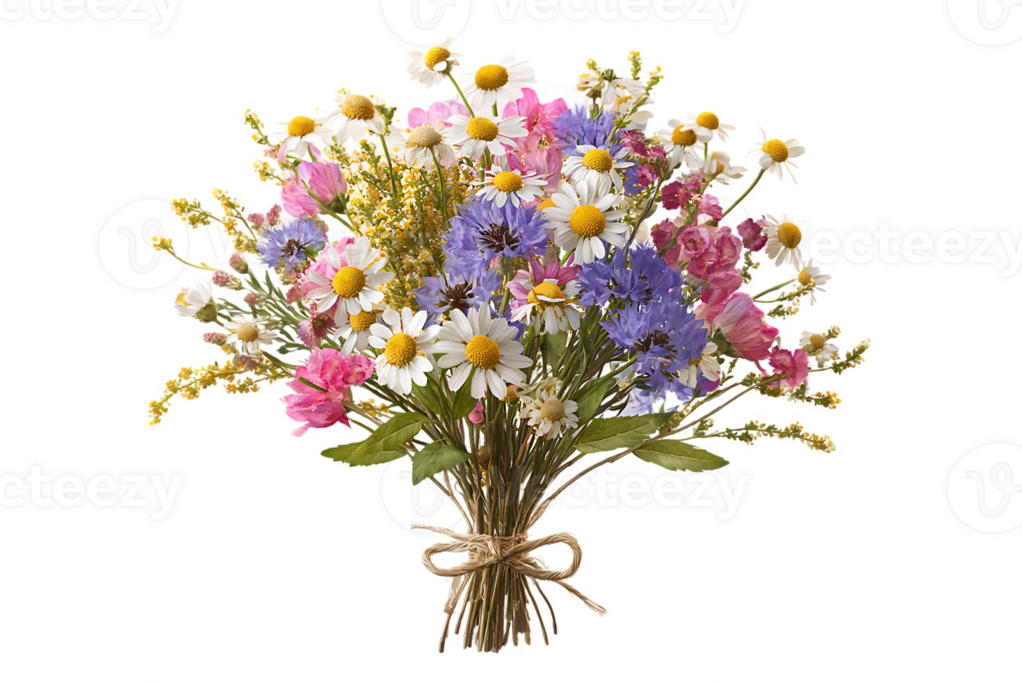 Colorful Spring Flower Bouquet Isolated on Transparent Background for Creative Projects png