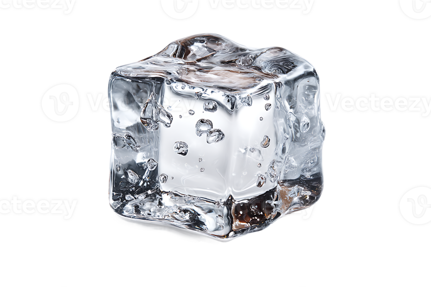 Isolated Ice Cube on Transparent Background Frozen Cold Water Crystal Transparent png