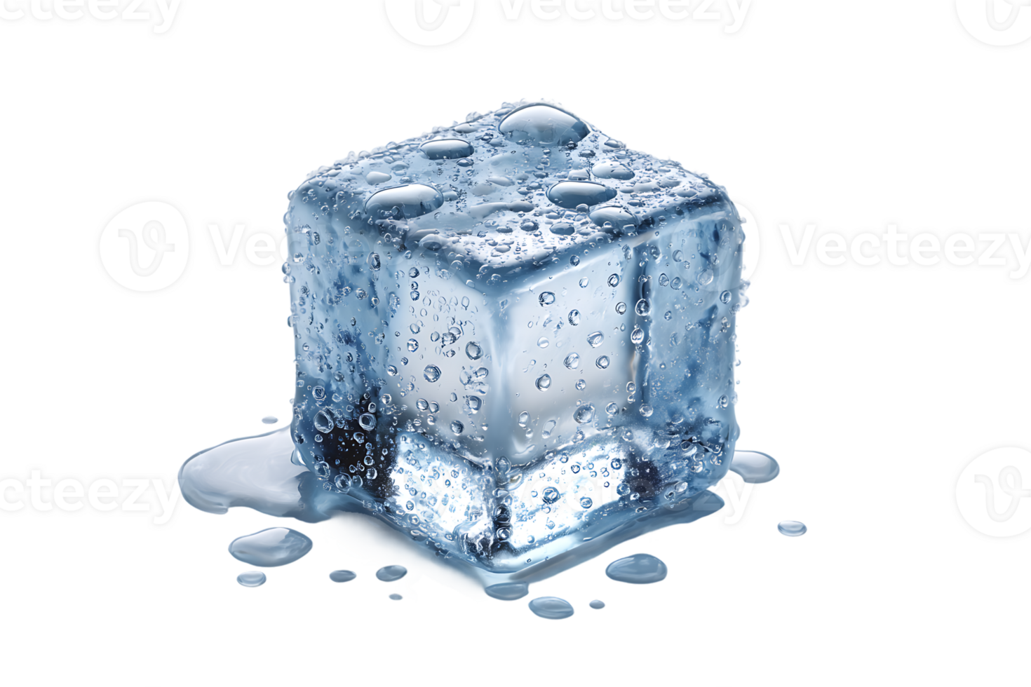 Melting Ice Cube Cold Frozen Water Drink Transparent Isolated Background Image png