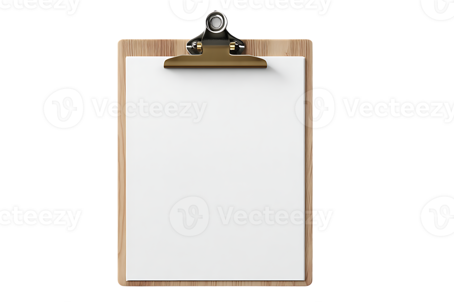 Blank Clipboard with White Paper Isolated on Transparent Background for Mockup Design png