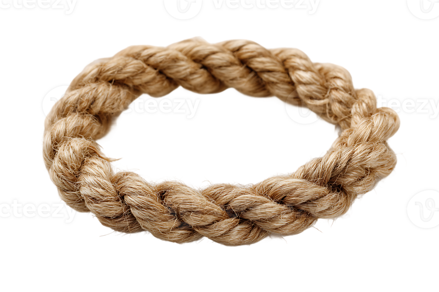 Braided Circle Hemp Rope Object Isolated on Transparent Background Decoration Element Design png