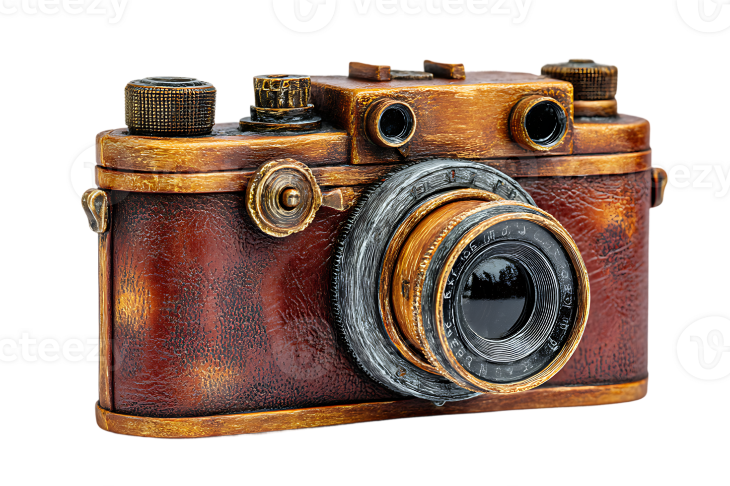 Antique Decorative Camera Prop in Steampunk Style Isolated on Transparent Background png