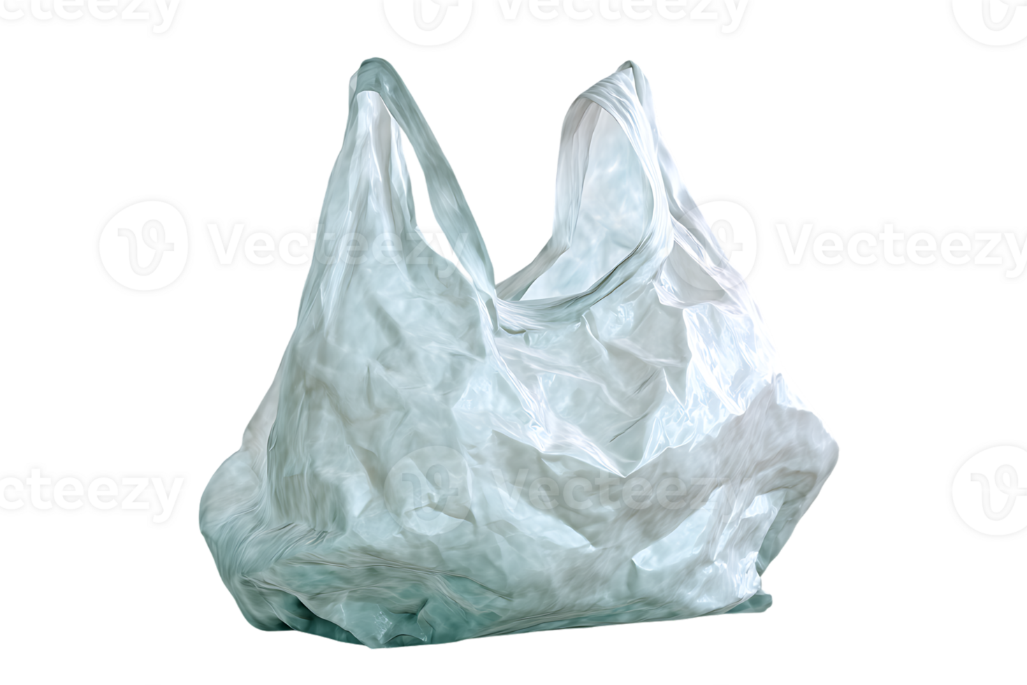 Isolated Empty Plastic Shopping Bag on Transparent Background Ready For Your Content png