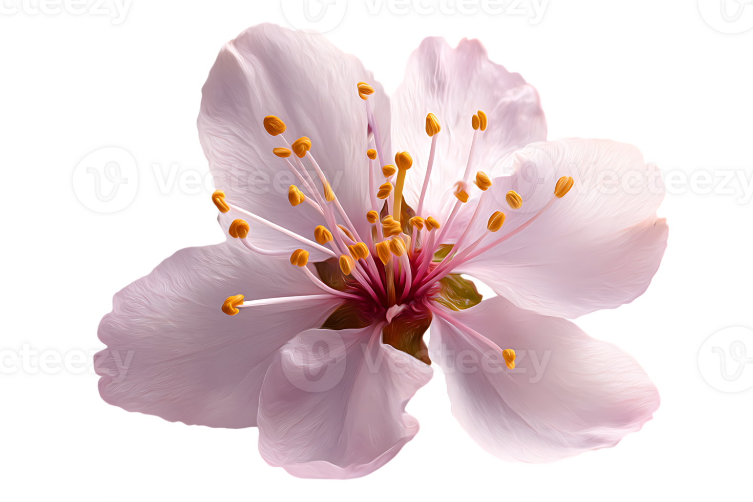 Isolated Pink Almond Flower Bloom Transparent Background in Format for Design png