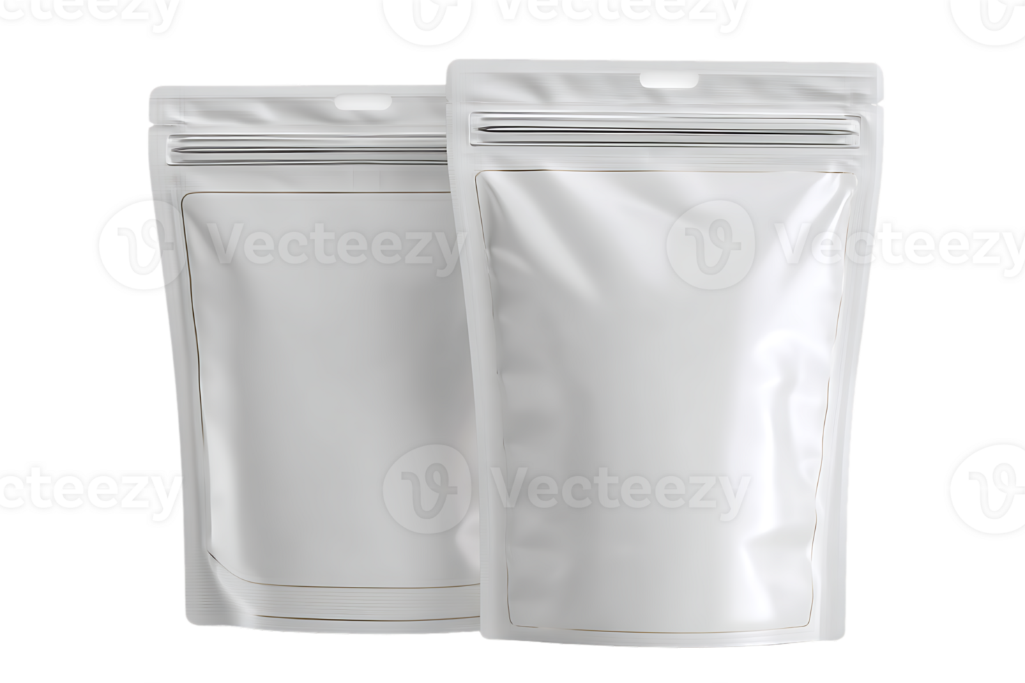 Two White Packaging Bags Isolated on Transparent Background for Product Presentation Design png