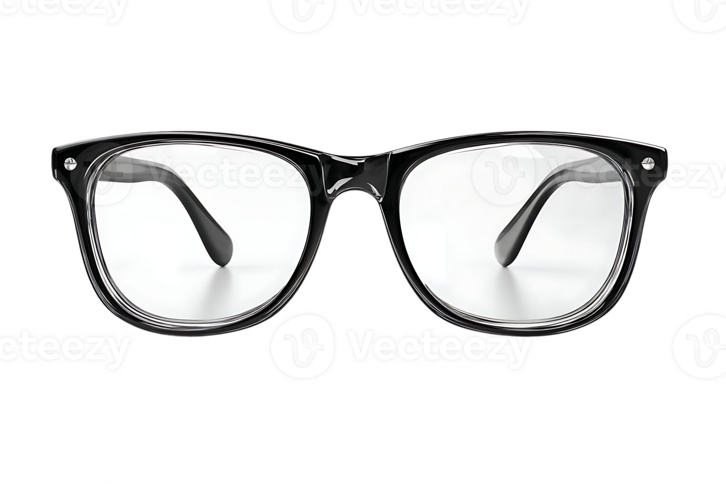 Black Rimmed Glasses on a Transparent Background High Resolution Isolated Design png