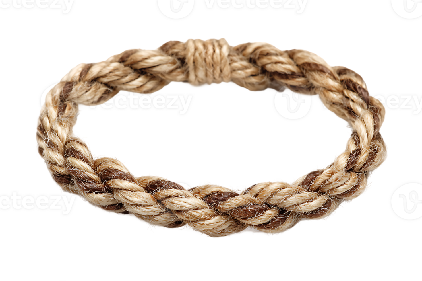 Braided Ring Made of Natural Fiber Isolated on Transparent Background Render png