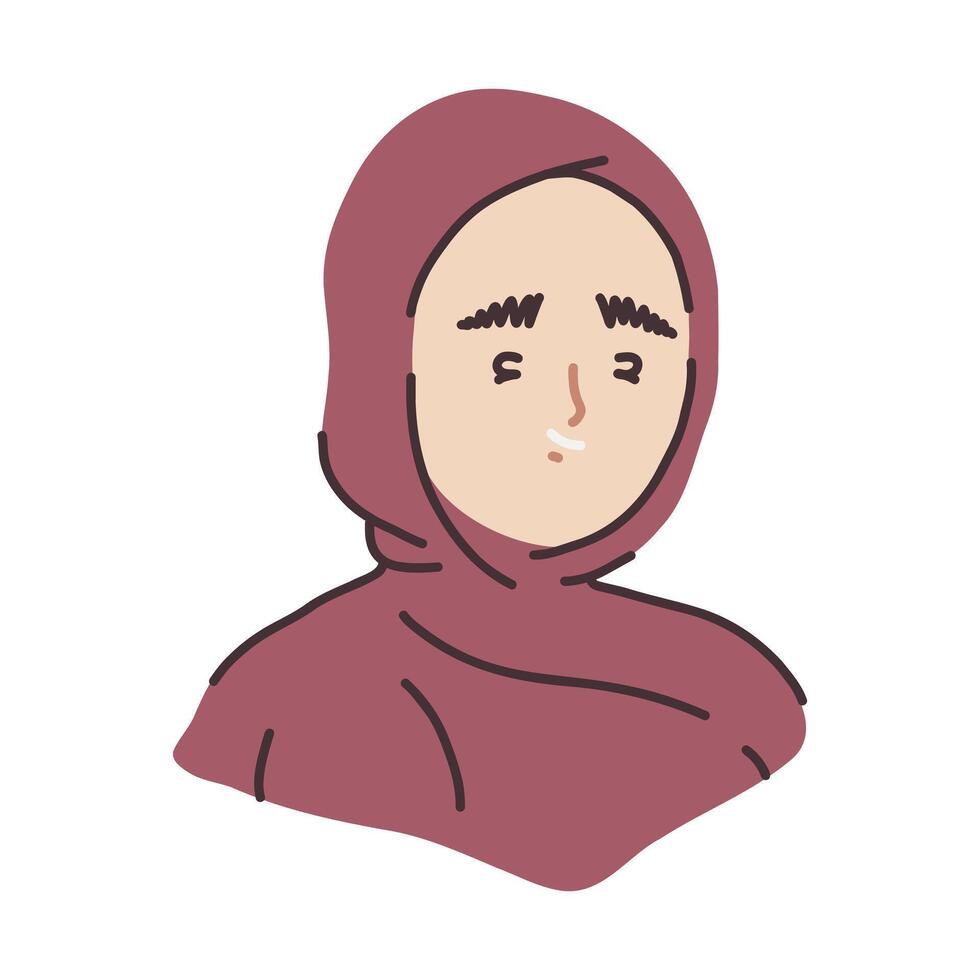 Woman in Hijab, A simple yet powerful illustration depicting a woman wearing a hijab, highlighting the beauty and dignity of Muslim women. This image promotes inclusivity, cultural sensitivity. vector