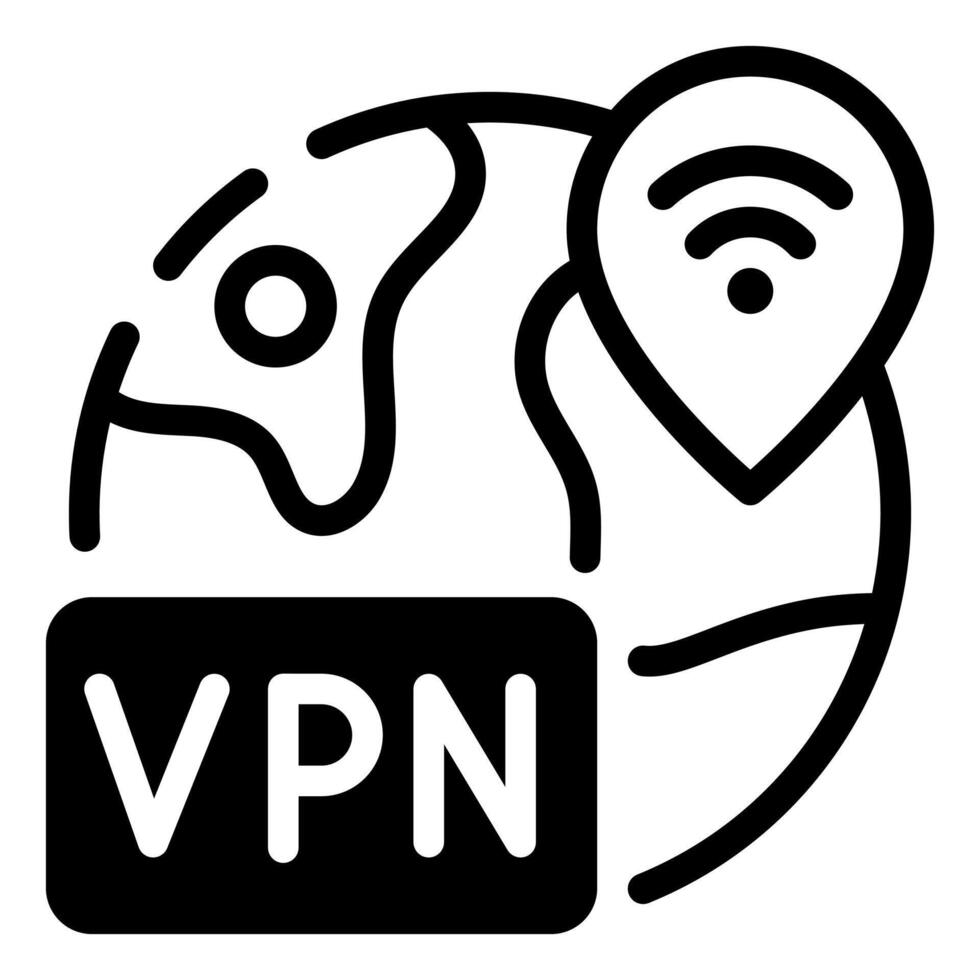 VPN Semi Solid Glyph Icon vector