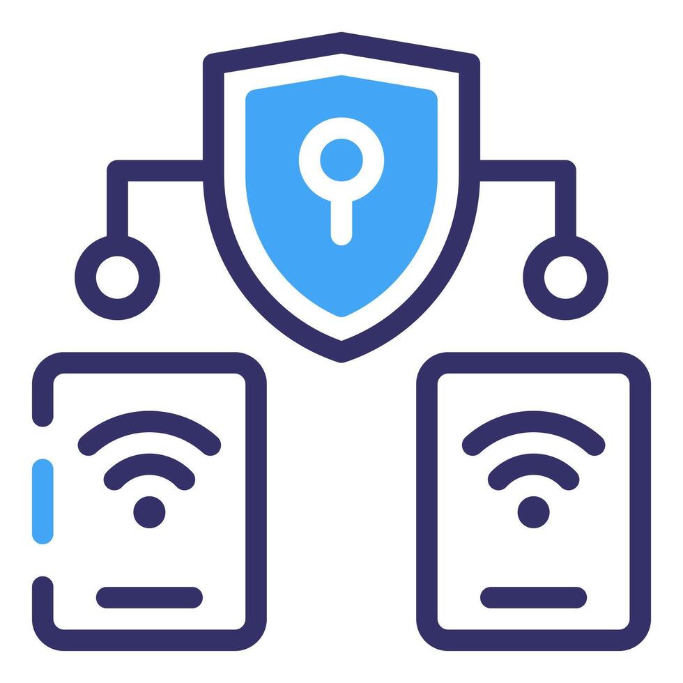 Network Security Linear Blue Color Icon vector