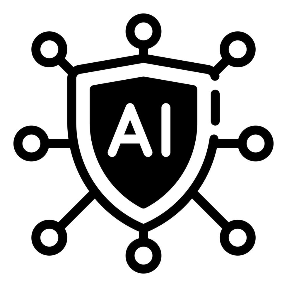 Cyber Intelligence Semi Solid Glyph Icon vector