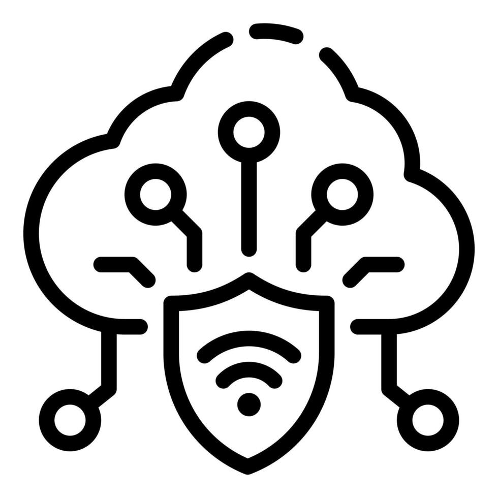 Cloud Security Outline Icon vector