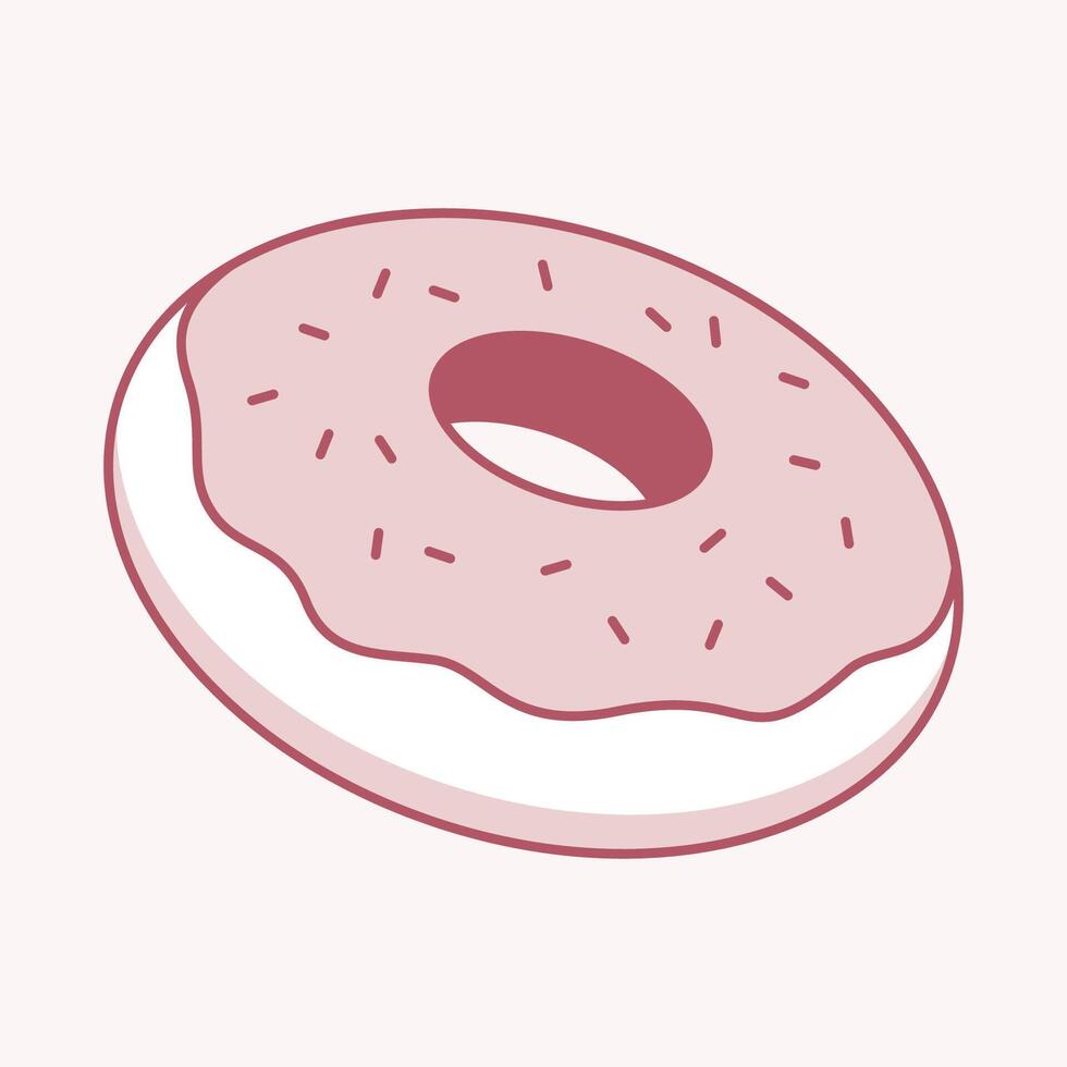 Sweet Treat, A delicious and tempting glazed donut with sprinkles, designed in a modern, minimalist style, perfect for food-related concepts. vector