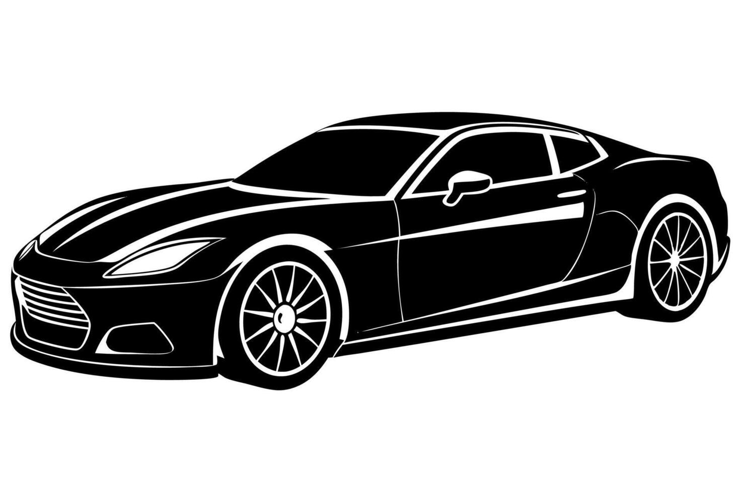 Car silhouette on white background vector