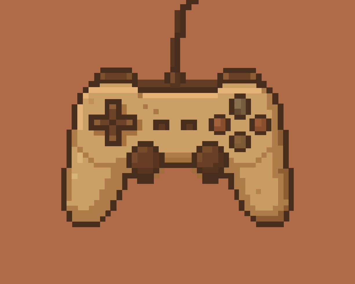 A pixelated retro game controller, perfectly capturing the nostalgia of classic gaming. with its digital design, invites you back to the simplicity of arcade. vector