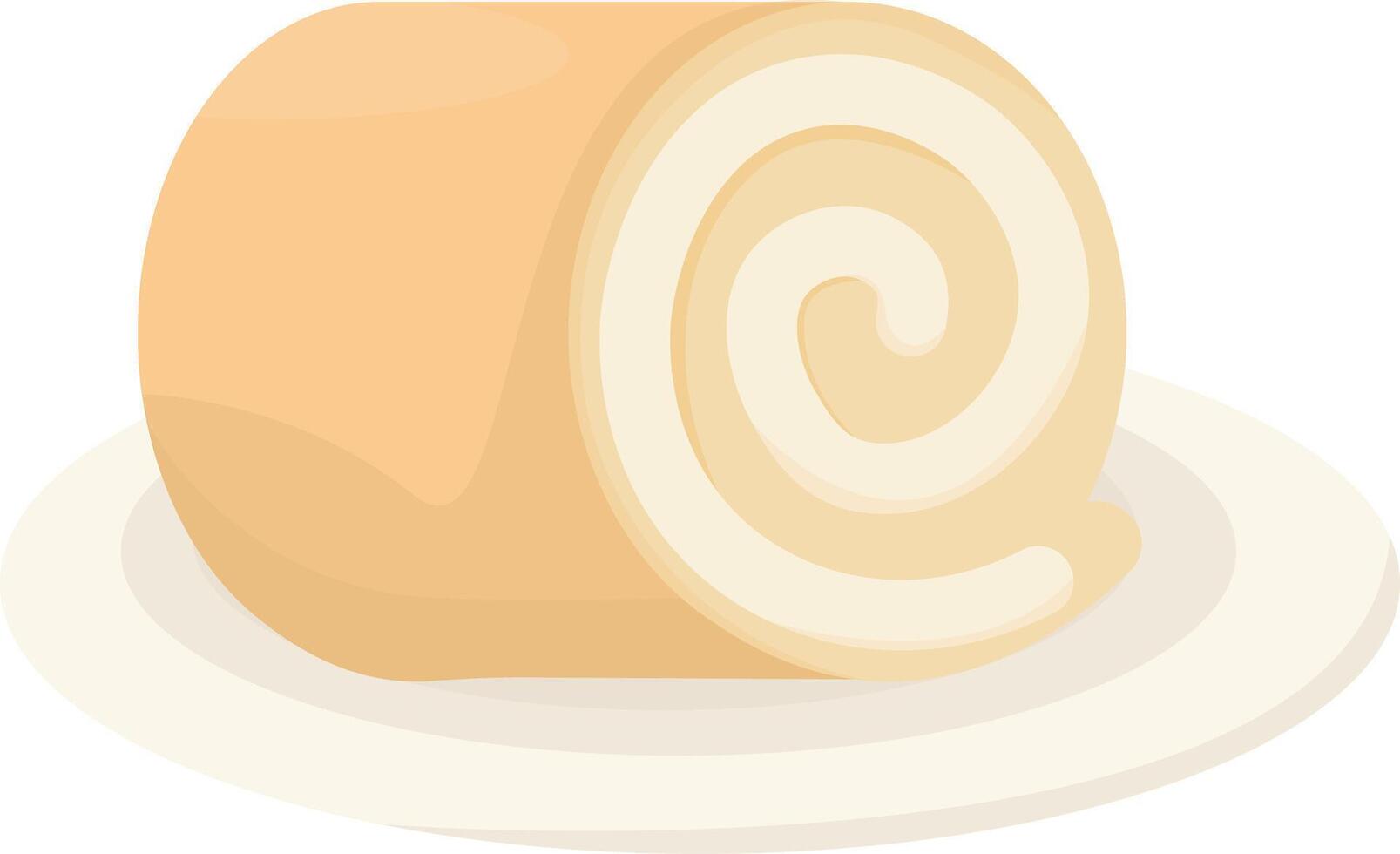 Rolled Vanilla Swiss Cake vector