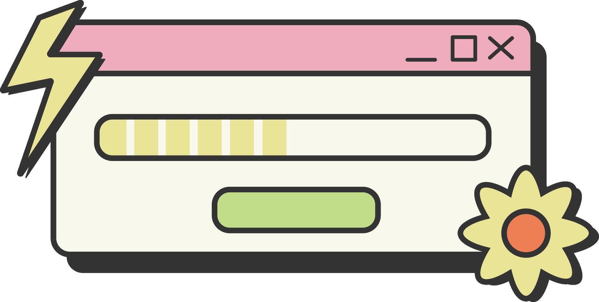 Browser UI with Lightning Bolt Button vector