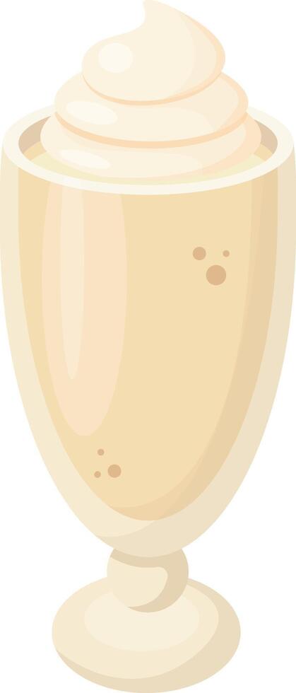 Creamy Vanilla Dessert in Small Glass vector