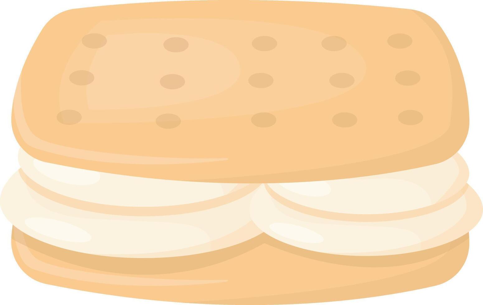 Vanilla Cream Sandwich Cookie vector