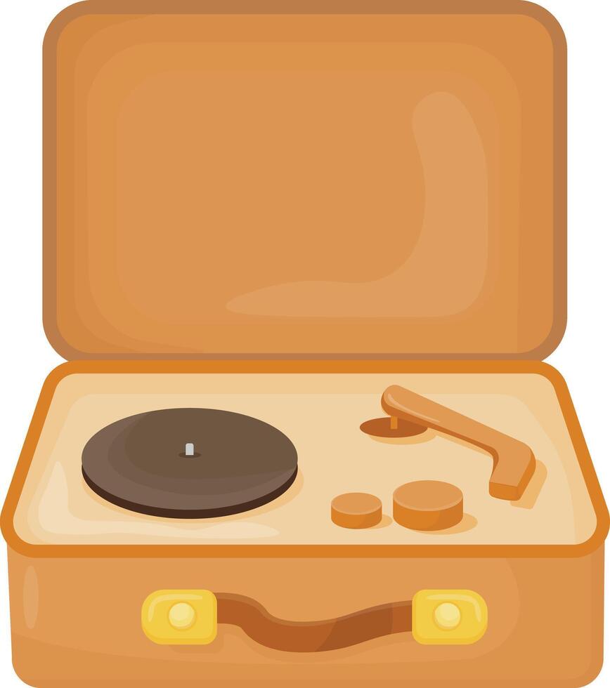 Wooden Turntable Record Player vector