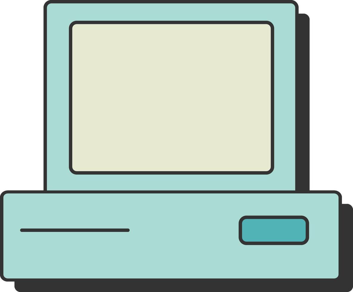 Retro Computer Monitor Icon vector