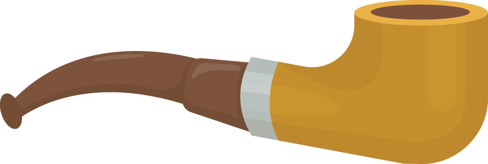 Classic Wooden Smoking Pipe vector