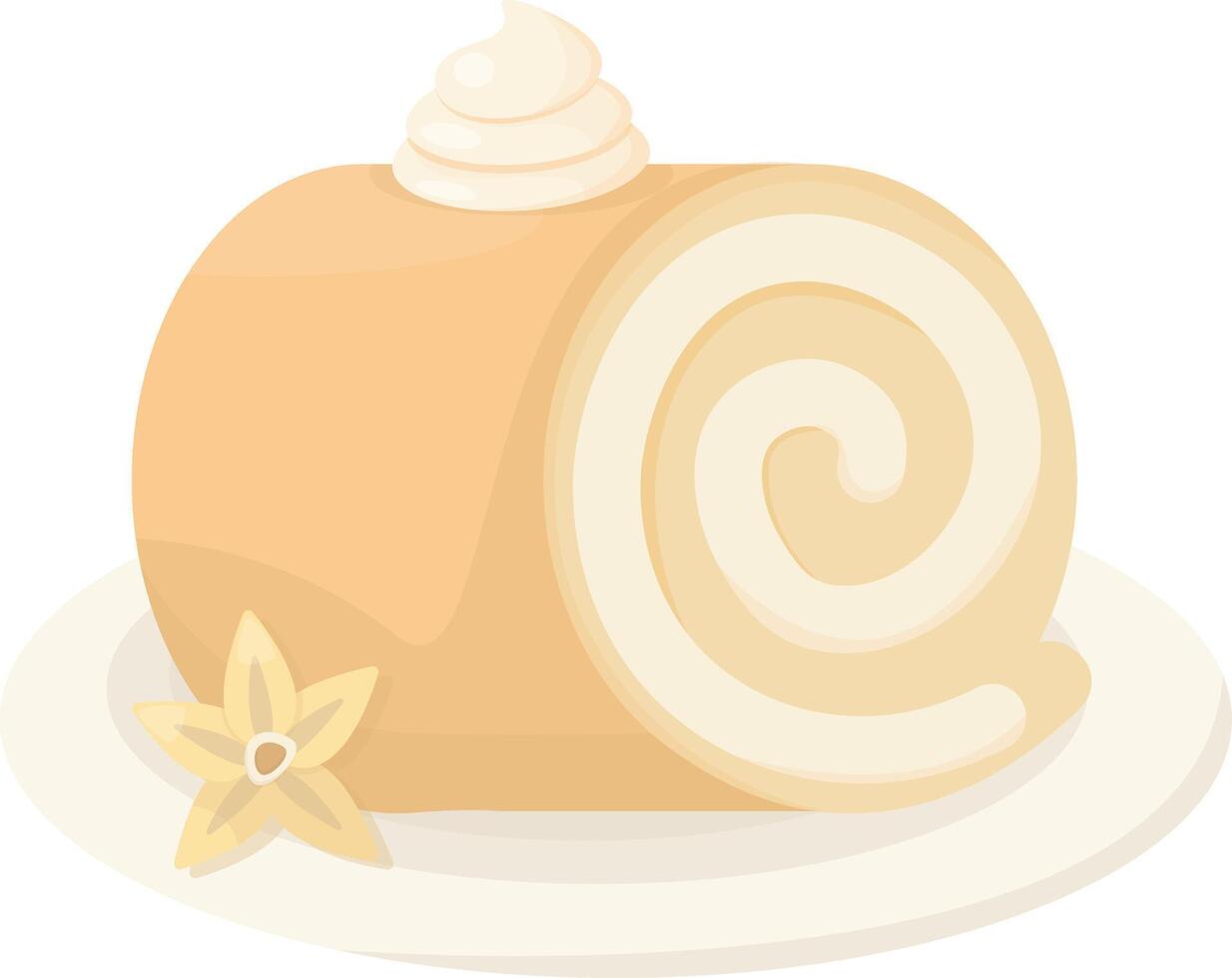 Vanilla-Swirled Cake with Star Garnish vector