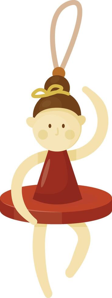 Red Ballerina Christmas Tree Ornament vector