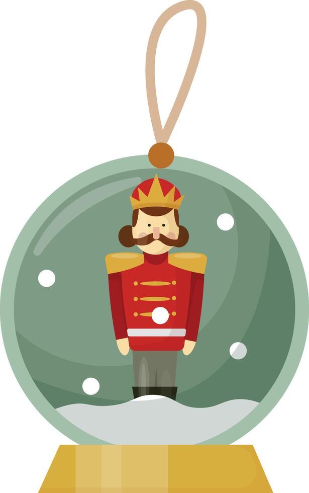 Nutcracker Snow Globe Christmas Tree Ornament vector