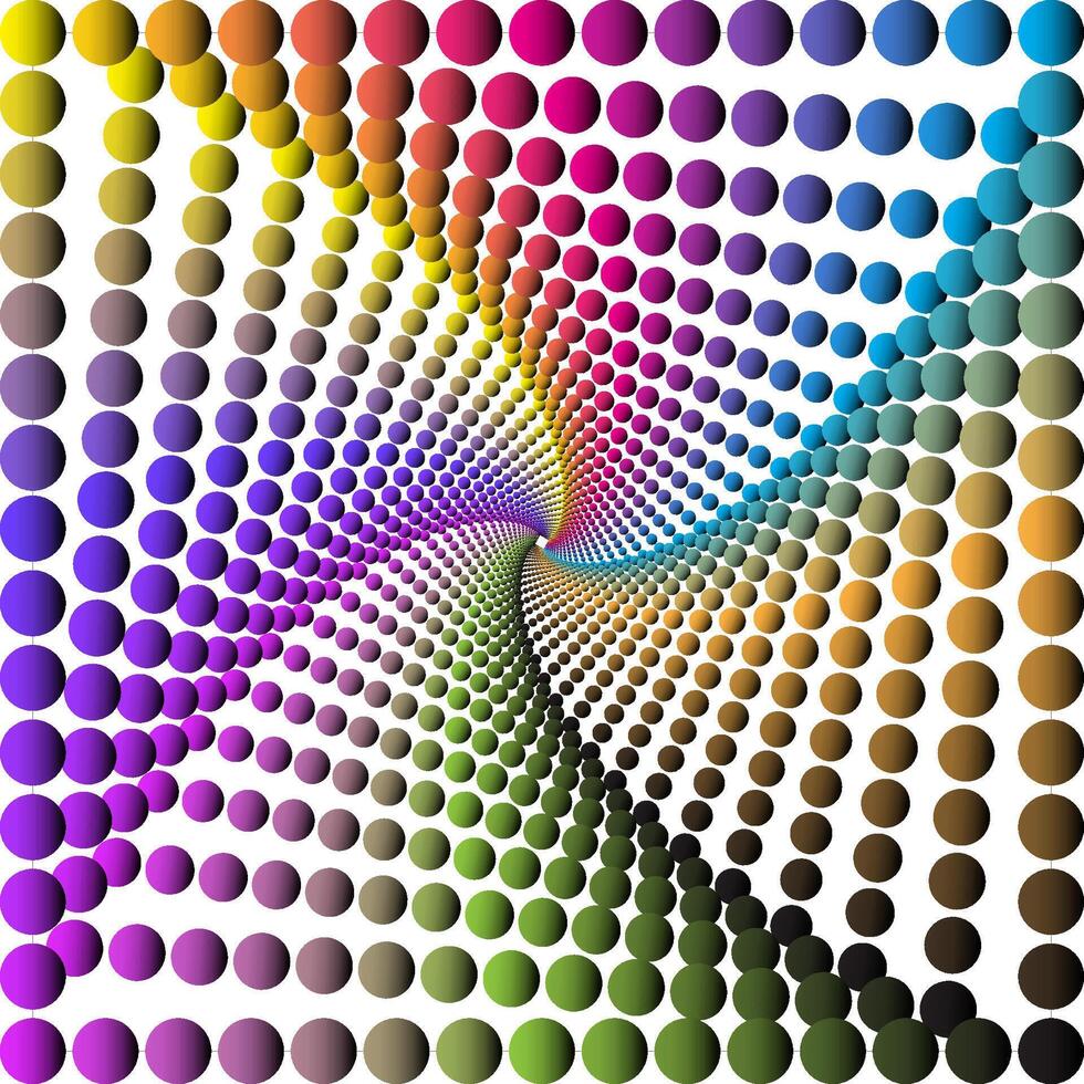 Swirling spectrum a kaleidoscope of colorful spheres vector