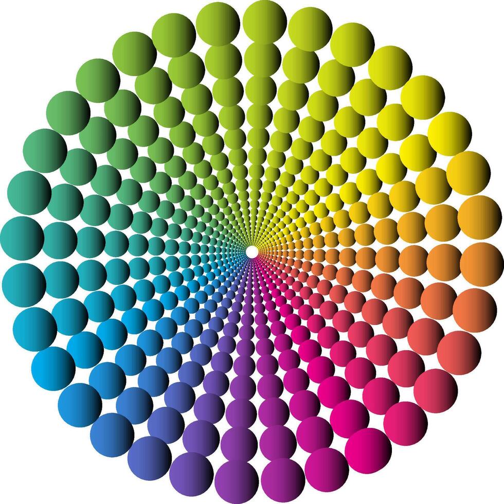 Vibrant 3D color wheel spectrum visualization vector