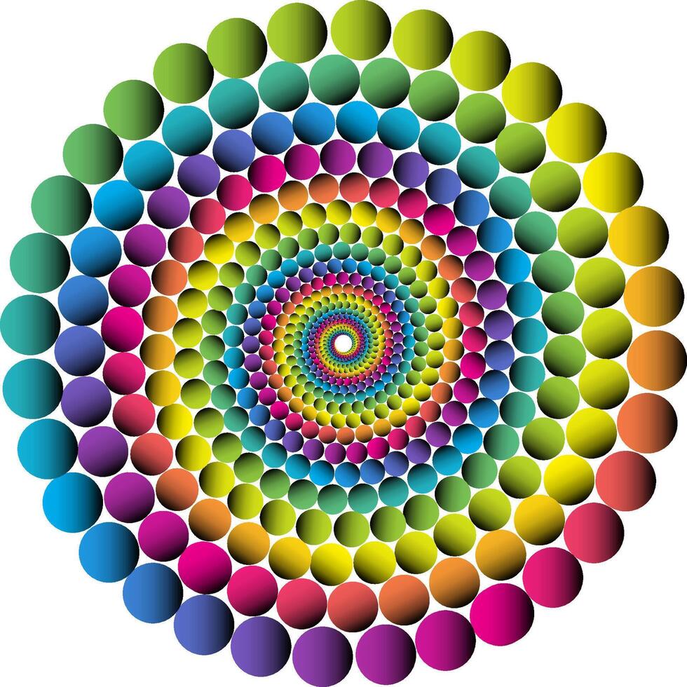 Colorful spiral mandala with gradient effects vector