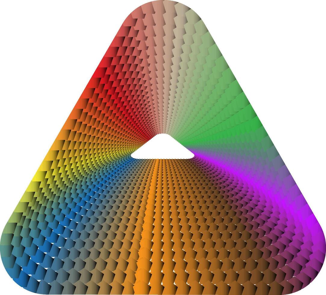 Perspective illusion of a pyramid corridor composed of a pentagonal geometric pattern with a hole at the open end vector