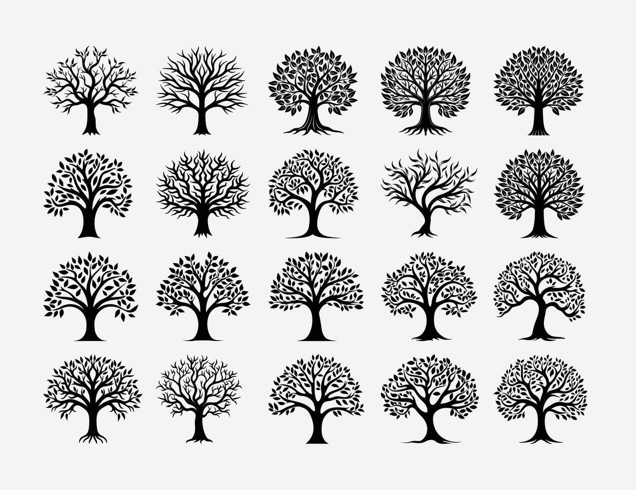 Silhouette Tree Bundle vector