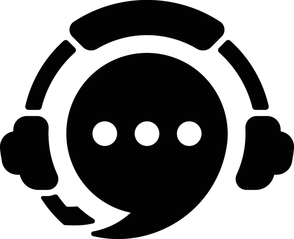 Glyph Chat bubble icon designed for customer service, real-time messaging, support center, and communication applications vector