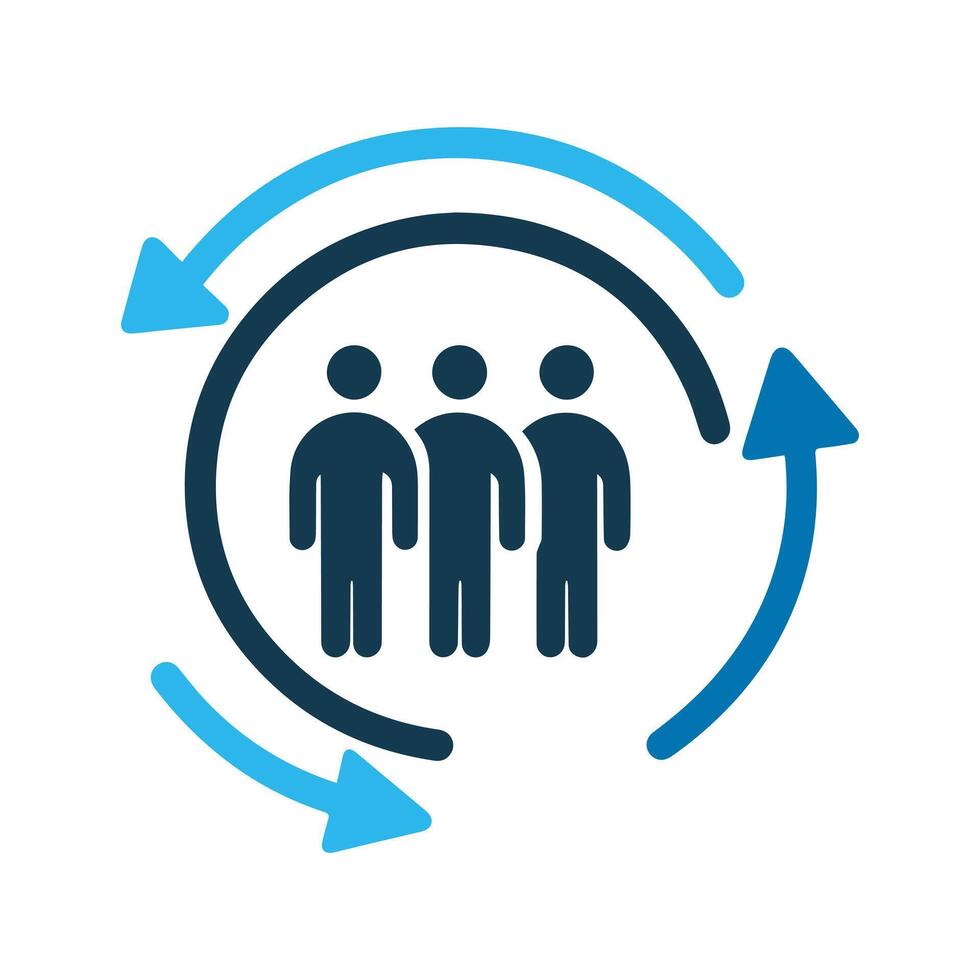 Man icon showing unity and collaboration for corporate teamwork and business partnership. Clean, minimal, and professional. vector