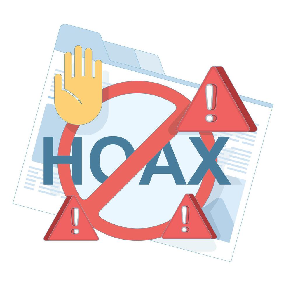 fake news concept, fake information in online news, stop the spread of fake news. Junk news content, Disinformation in newspapers. Stop misinformation on the internet and media. flat illustration. vector