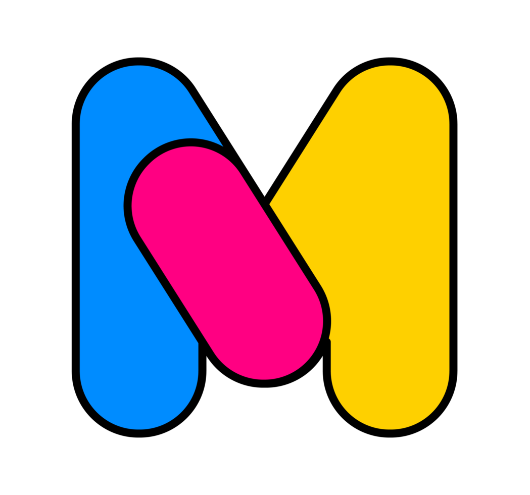 Vibrant Letter M Logo Design - Modern Alphabet Icon with Stylized Typography and Dynamic Colors, Ideal for Branding, Apps, and Creative Graphic Projects. png