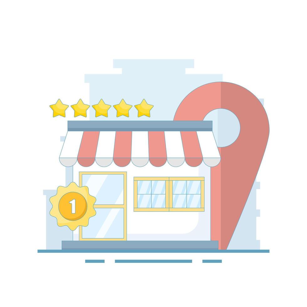 Local Search Concept. Local business marketing. Geofencing for local SEO. Location based SEO strategies to attract customers. Increase traffic and search engine optimization. Flat style illustrations. vector