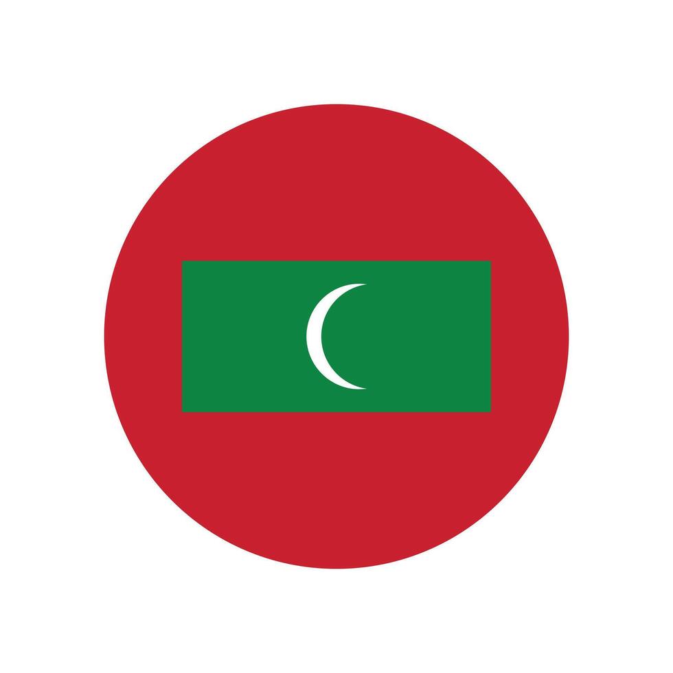 Flag of Maldives icon. Circle Flag of Maldives. The official national flag of Maldives illustration. vector