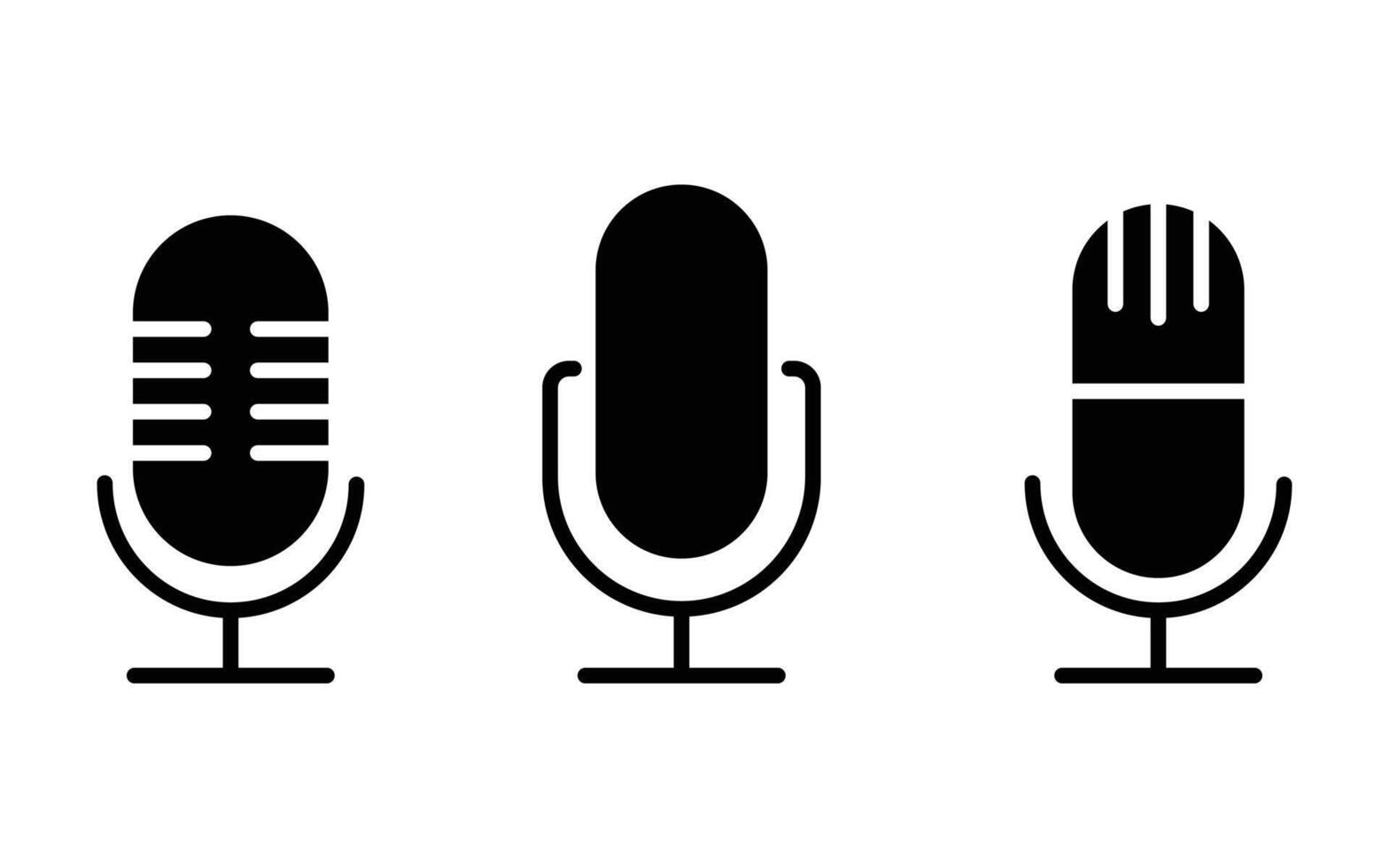 Microphone Icons set. Podcast microphone. Karaoke mic. use web and mobile icons. illustration. vector
