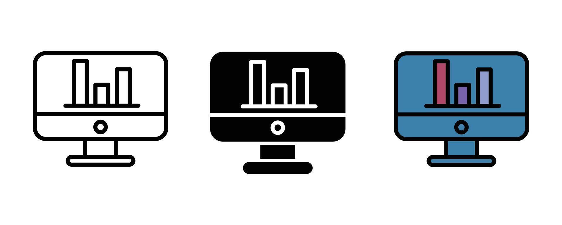 Web Traffic Analytics icons set in different style. Website Analytic icon. line glyph and field icon illustration. vector
