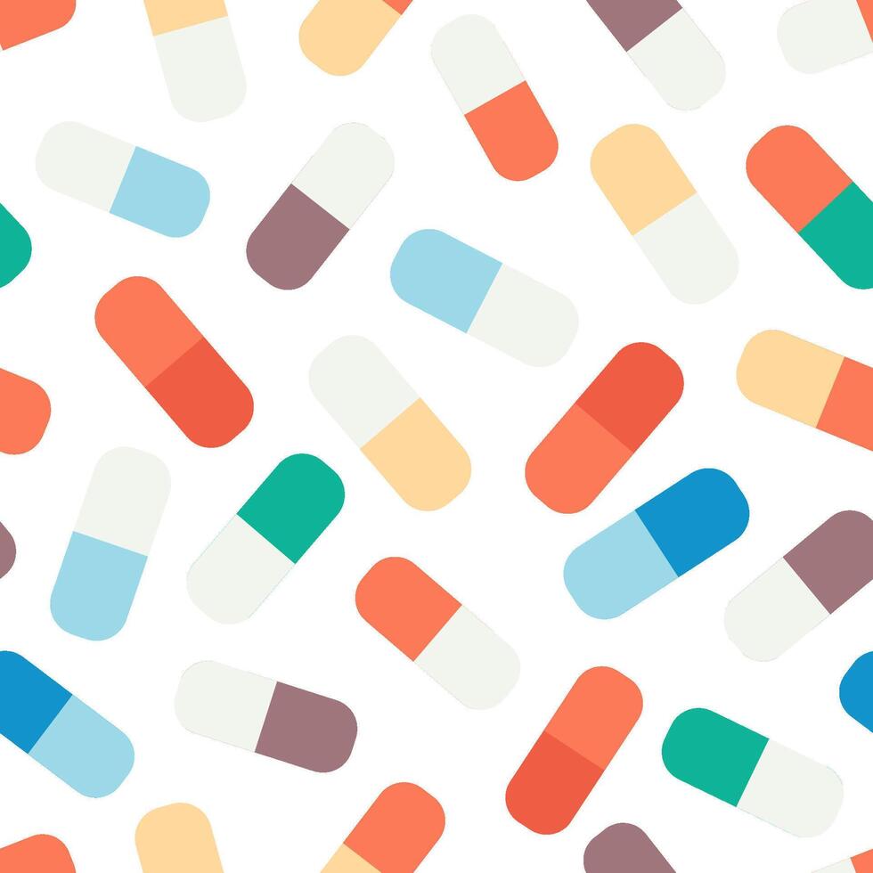 seamless pattern with colored capsule vector