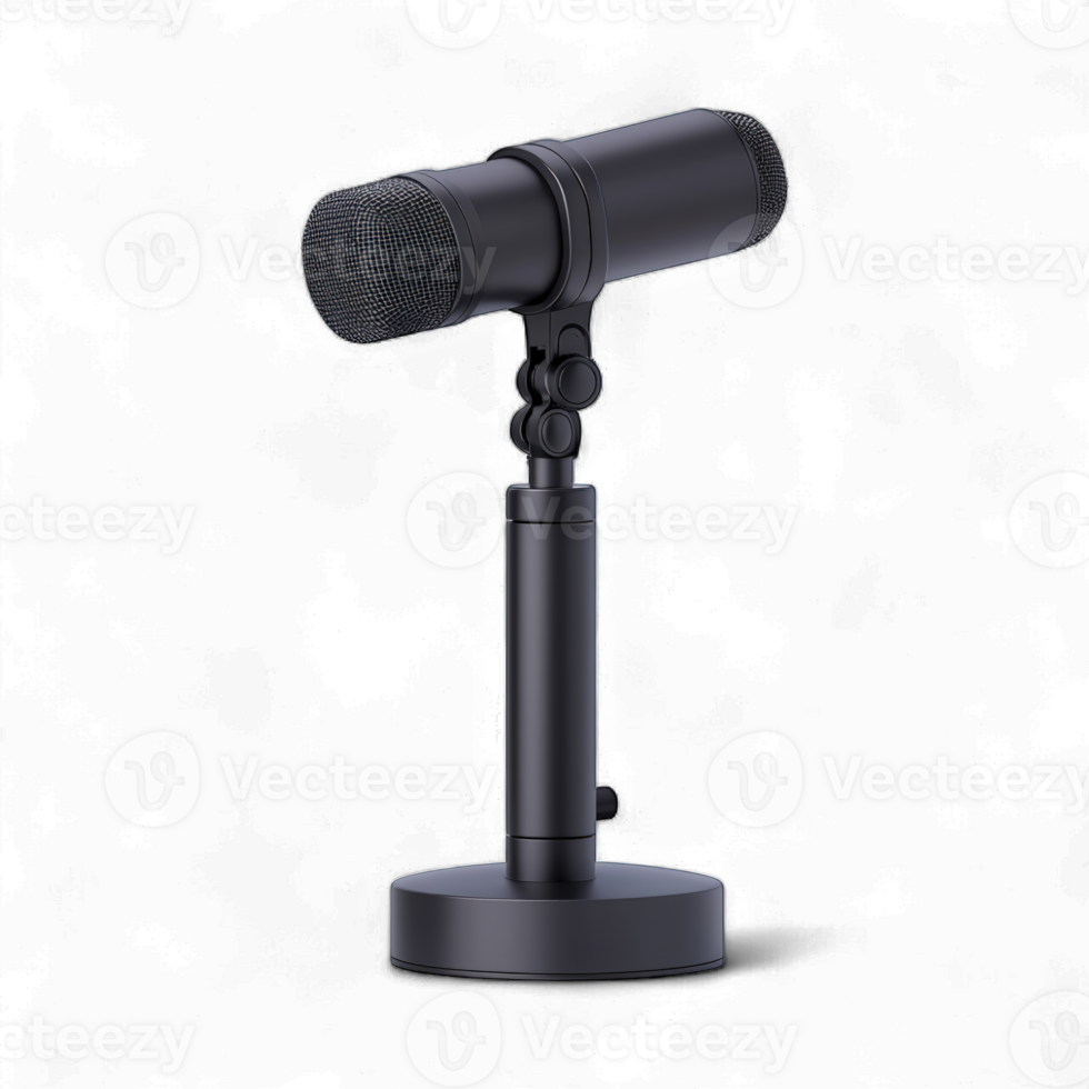 Hyper realistic boom arm microphone stand for professional studio png