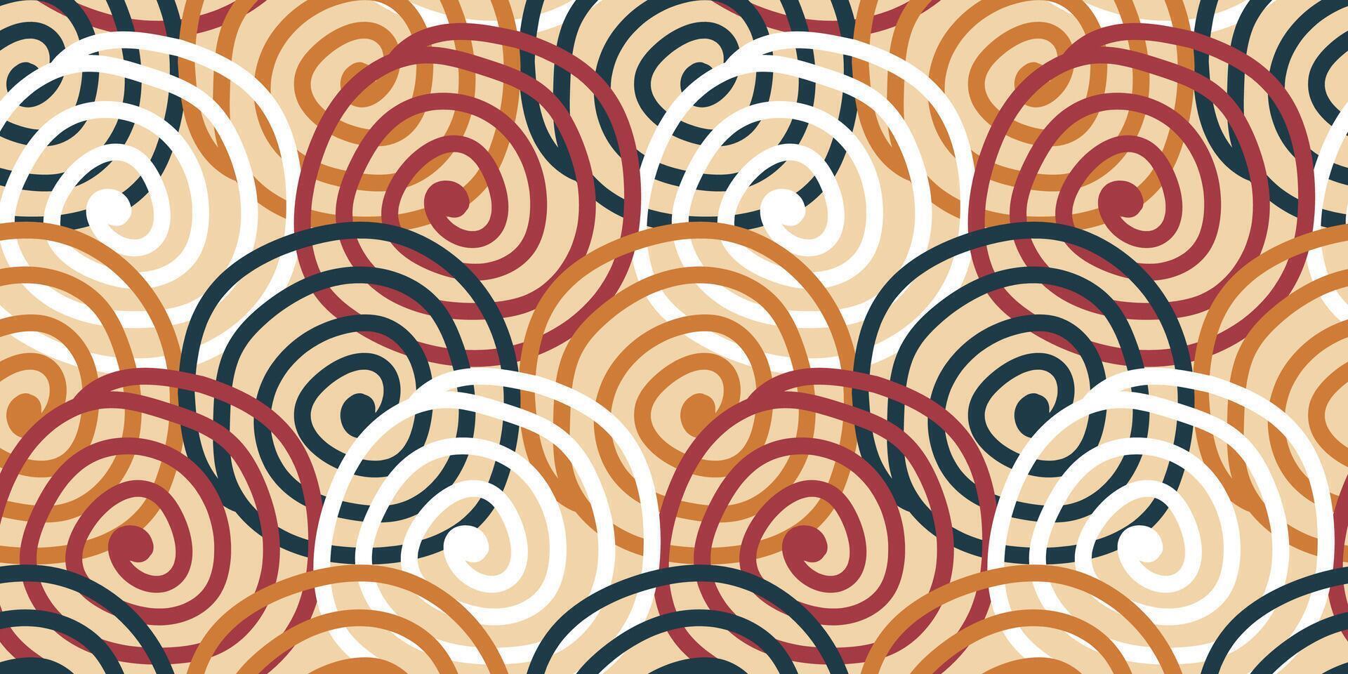 Aesthetic contemporary printable seamless pattern with abstract swirls shapes. vector