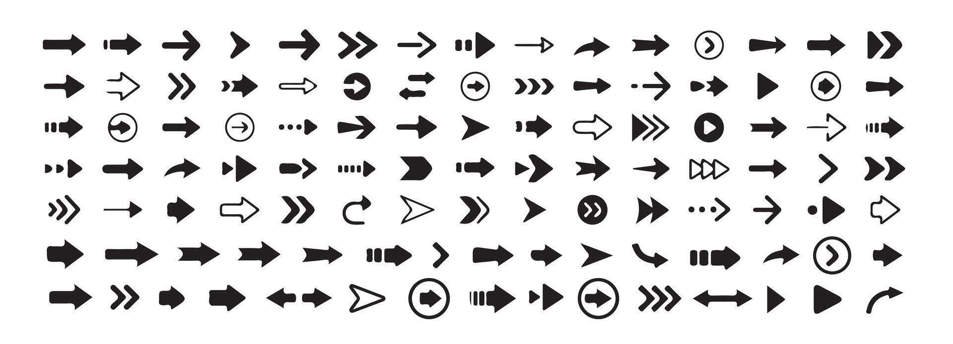 Simple arrow big set. vector