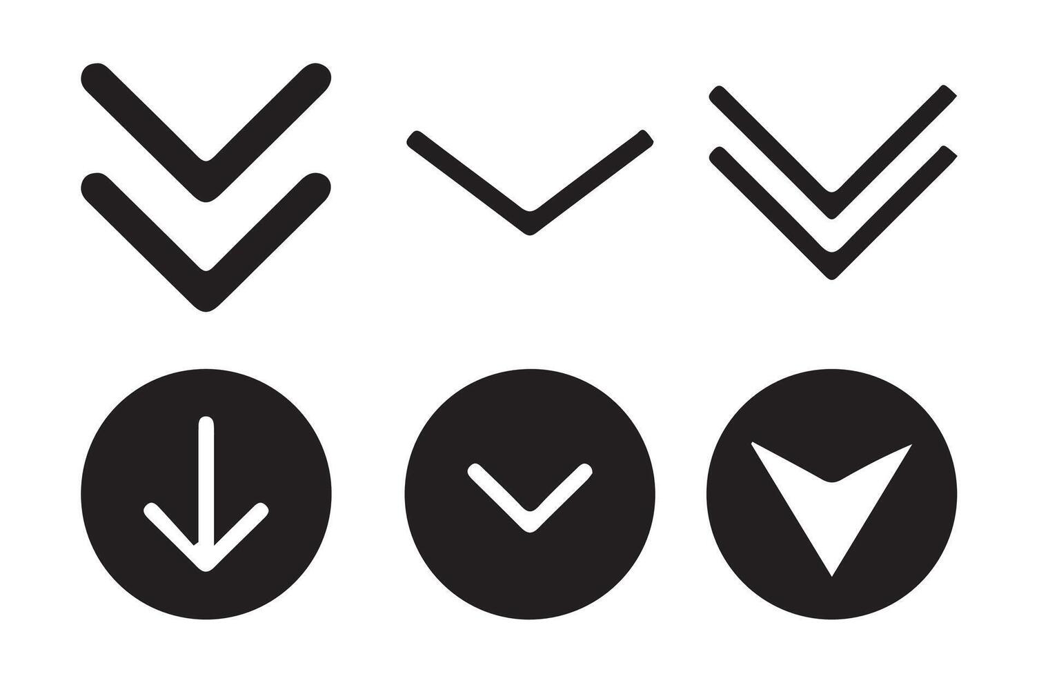 Down arrow icon set. scroll illustration sign collection. illustration eps 10 vector